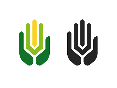 Hand Wheat Logo design hand hand logo illustration logo mark negative space symbol wheat wheat logo