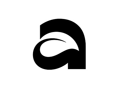 A + Leaf a design leaf letter logo logotype mark monogram negative space symbol typography