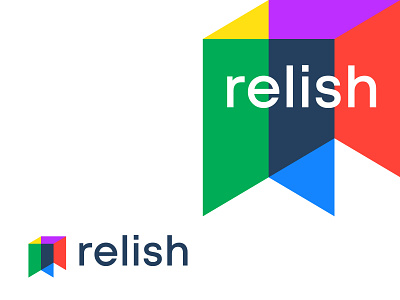 Relish / Cube + Bookmark / V2 bookmark bookmark icon brand colors cube graphic design logo mark symbol transparent cobe