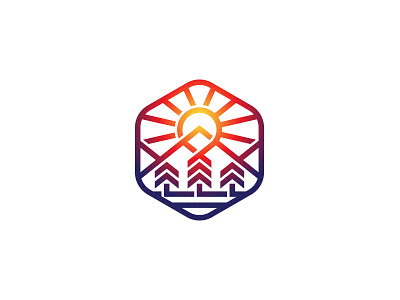 Colorado illustration logo mark mountains sea sun