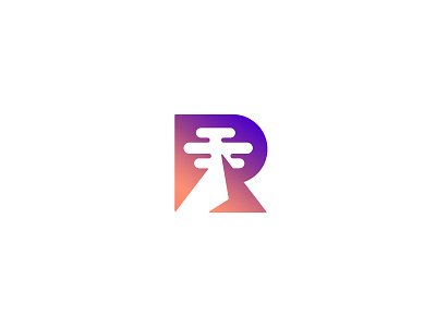 R / Mountain / V 1 cloud letter letterform logo mark symbol mountain r