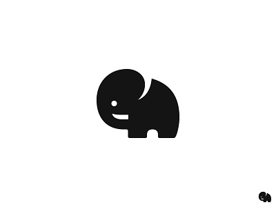 Elephant animal elephant icon logo mark negative space symbol