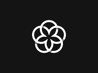 Flower circle floral flower icon leaves logo logotype mark symbol