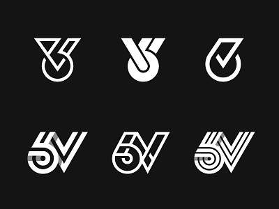 Six Ventures / Versions 6 6v letter logo logotype mark monogram symbol typography v