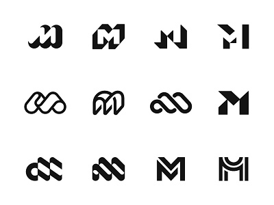 M Versions letter logo logotype m mark monogram symbol typography