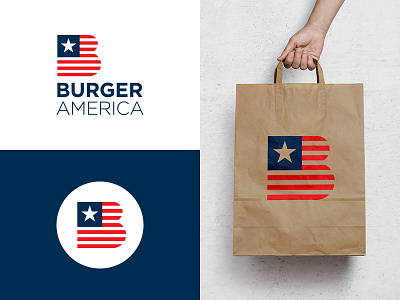 Wip 2 america b burger fastfood food letter logo mark monogram symbol typography usa