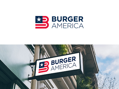 Wip 3 america b burger fastfood letter logo logotype mark monogram symbol typography usa