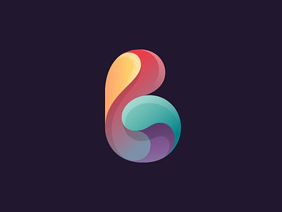 b / beach / wave / V1 b beach letter logo logotype mark monogram symbol typography wave