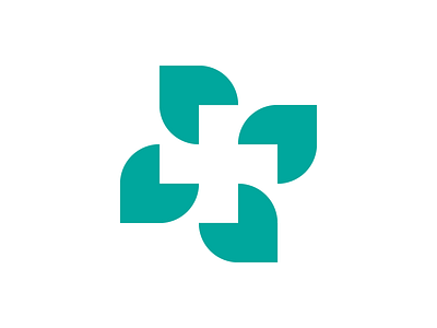 Cross + Leaf cross health leaf logo mark medical nature symbol