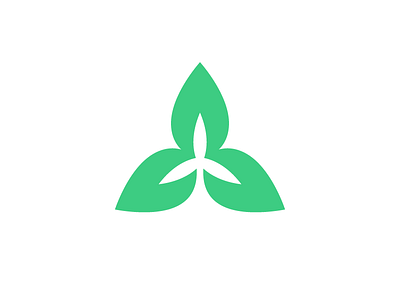 Green Tech Icon (Leaves + Wind Turbine)