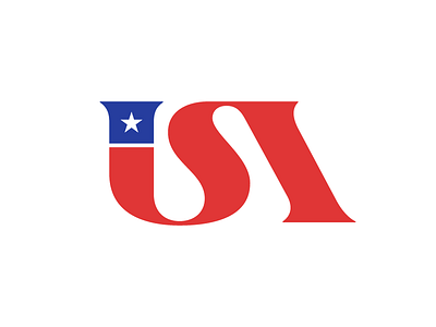 USA flag icon logo mark monogram symbol typography usa