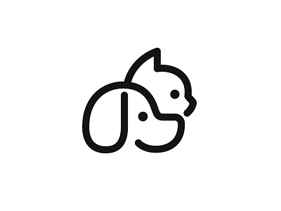 Cat & Dog 3a animal cat cute dog kitten logo mark puppy symbol