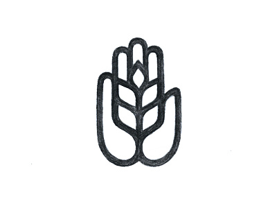 Hand Wheat hand icon logo mark sketch symbol wheat