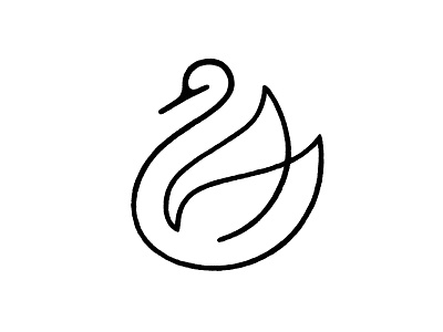 Swan / Sketch bird line logo mark swan symbol