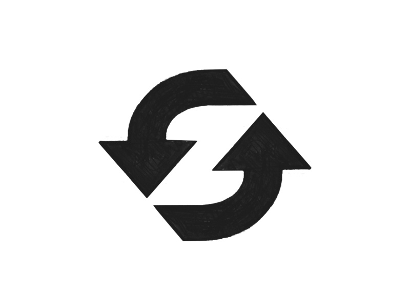 Z / Sketch arrows z negative space typography logotype letter monogram symbol mark logo