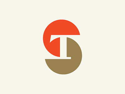 ST letter logo logotype mark monogram negative space s st symbol t typography