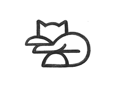 Fox animal fox logo mark sketch symbol