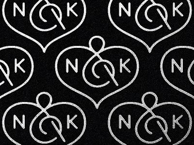 N&K ampersand heart k letter logo logotype mark monogram n symbol typography