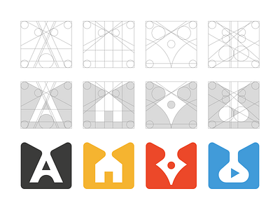 WIP academy home house icon icons lab letter logo mark media monogram negative space pencil symbol