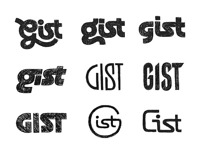 Gist Sketches letter logo logotype mark monogram pencil sketch symbol typography