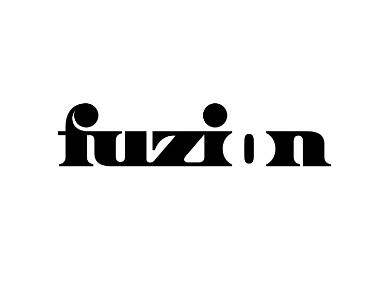 Fuzion V.1a negative space typography negative-space fuzion negative space logo negative space typography logotype letter monogram symbol mark logo