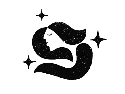 Sleeping Woman / Sketch logo mark negative space sketch sleep sleeping woman stars symbol woman