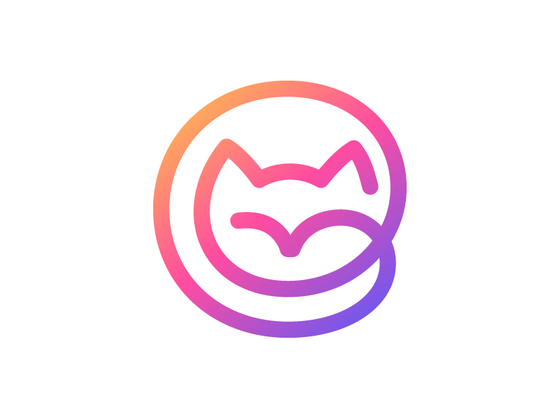 Cat cat logo animal logos colorful gradient line kitten cat symbol mark logo