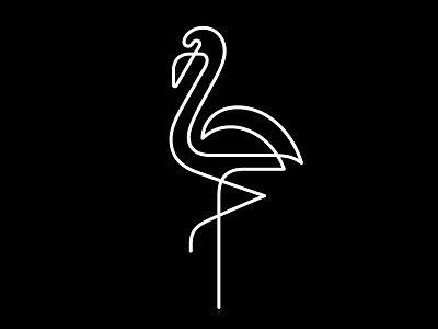 Flamingo 2 bird flamingo line logo logo mark symbol