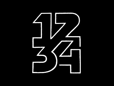 1234 / Sketch letter logo logotype mark monogram numbers symbol typography