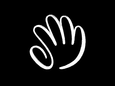 Hi hand logo mark sketch symbol