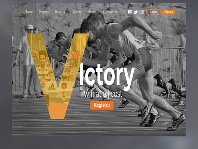 Victory branding graphicdesign race trackandfield ux webdesign websitedesign