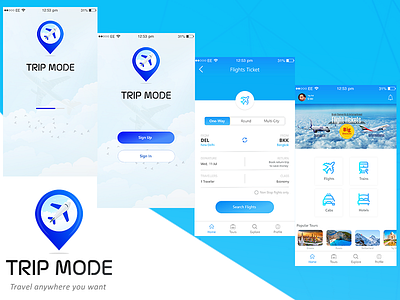 Travel App Design - Trip Mode adobe photoshop adobe xd creative design landing page sketch tour app travel travel app ui user interface