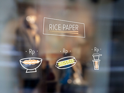 Rice Paper Window Graphic branding icon illustration logo