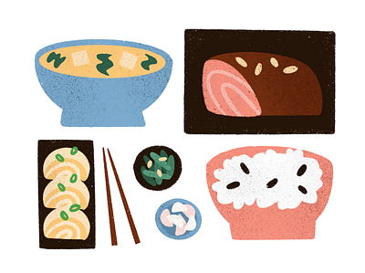 Japanese Breakfast breakfast food illustration