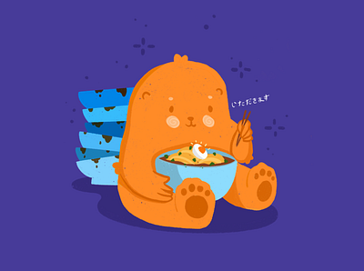 Noodle Bear food illustration