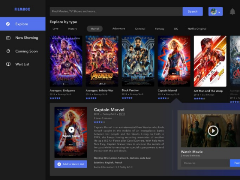 Filmbox - Dark Mode by Samuel Ope on Dribbble