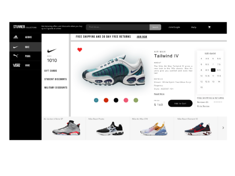 the shoe department website