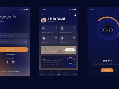 Sleep Tracker App app design mobile app ui user interface