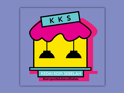 Kedai Kopi Sebelah Logo fullcolor fun logo popart