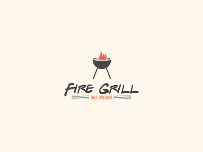 Fire Grill BBQ & Smokehouse brand and identity branding design illustration illustrator logo logo design typography vector