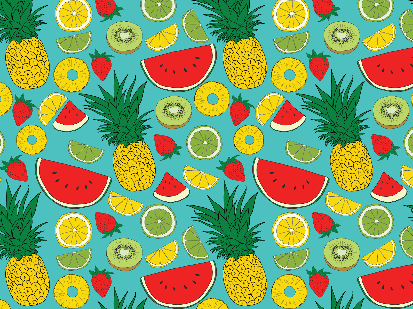 Summer Fruit Seamless Pattern by Sarah Barnes on Dribbble