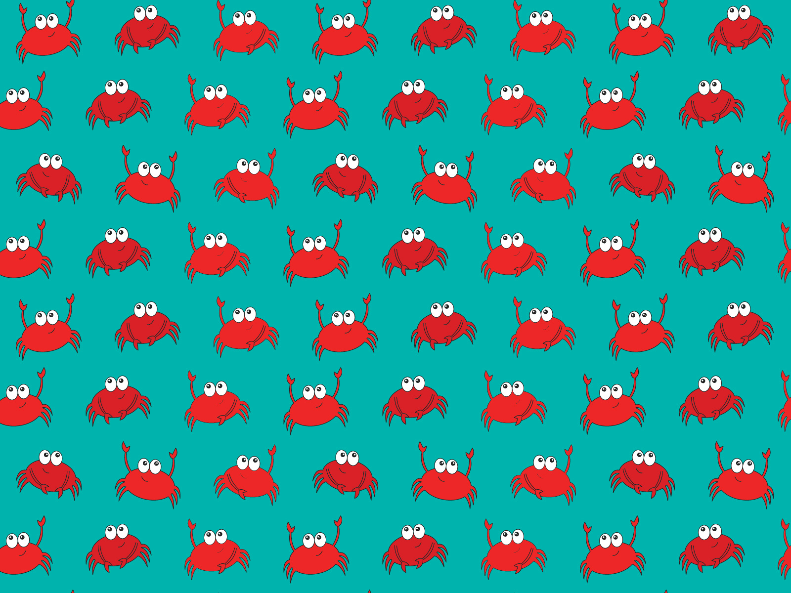Crab Dance on Teal by Sarah Barnes on Dribbble