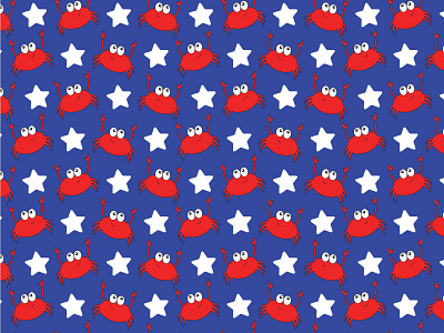 Red, White, and Blue Crabs and Stars