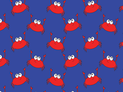 Cute Crabs on Blue