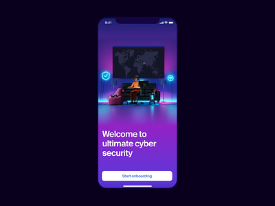 Cyber security onboarding 3d after effects animation character ios map motion graphics ui