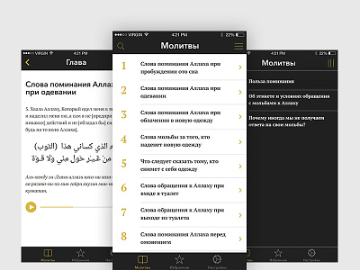 Fortress of the Muslim app book dua interface ios mosque ui ux Ислам дуа крепость мусульманина
