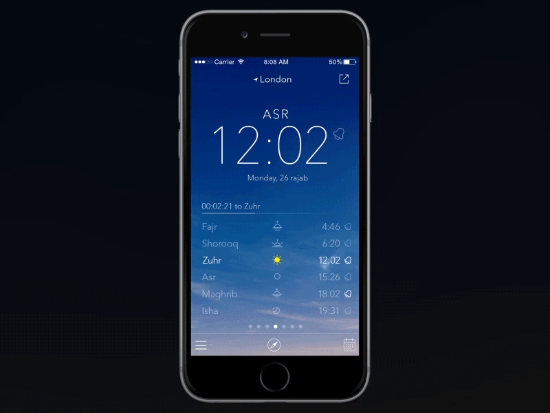 Transitions app hadith ios islam prayer quran ui ux
