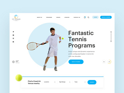 CF Tennis ball circle clean dubai redesign rocket sports uae ui ux website
