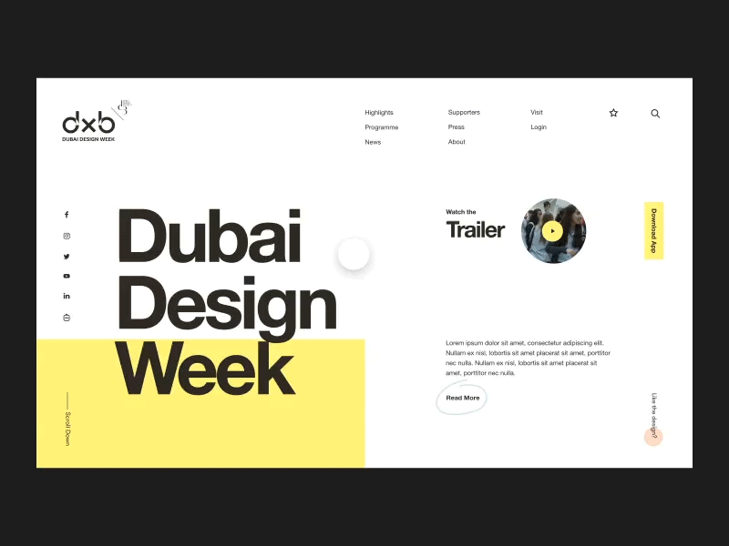Dubai Design Week after animation effects interaction smooth typography ui ux web