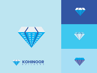 Kohinoor Builders branding design diamond diamond logo flat illustration kohinoor logodesign vector